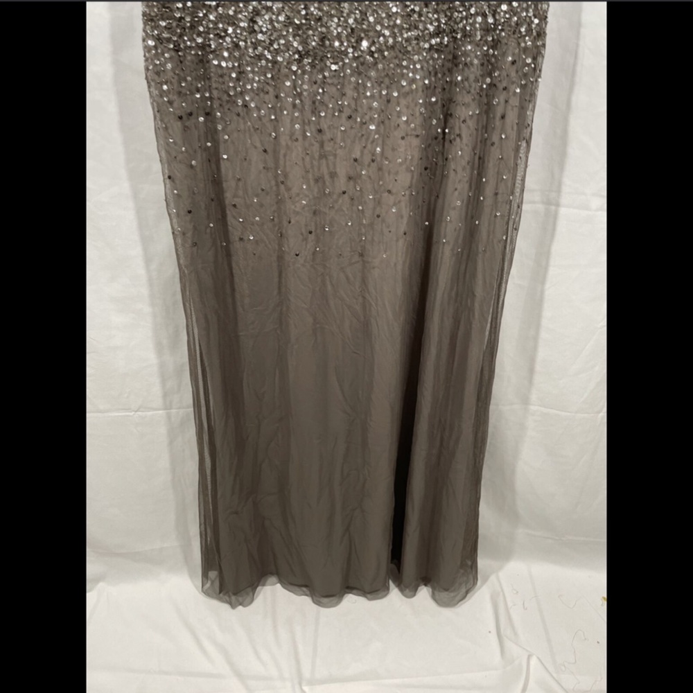 NEW Adrianna Papell‎ Beaded Illusion Gown 14W Lead - Picture 6 of 12